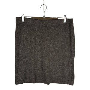 J. Jill Womens Size M Brown Tweed Silk Cotton Blend Knit Mini Skirt Neutral Fall